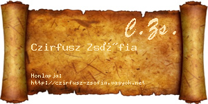 Czirfusz Zsófia névjegykártya